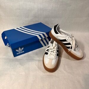 NWT White Adidas Sambas Leather & Suede Men’s Size 8 Women’s Size 9-9.5